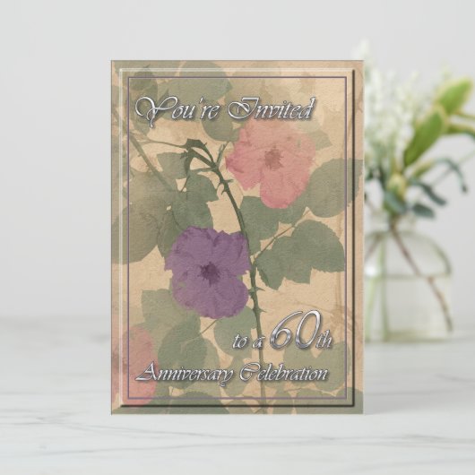 Antiek Roos 60e Jubileum Kaart (Staand voorkant)