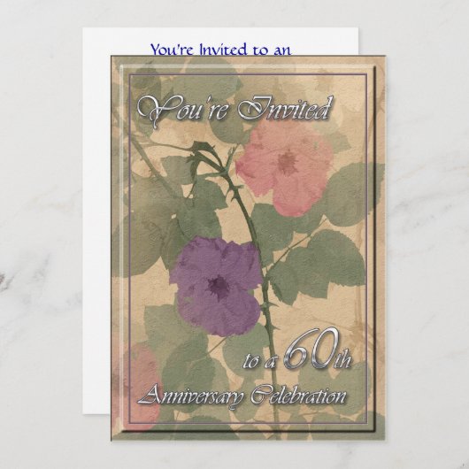 Antiek Roos 60e Jubileum Kaart (Voorkant / Achterkant)