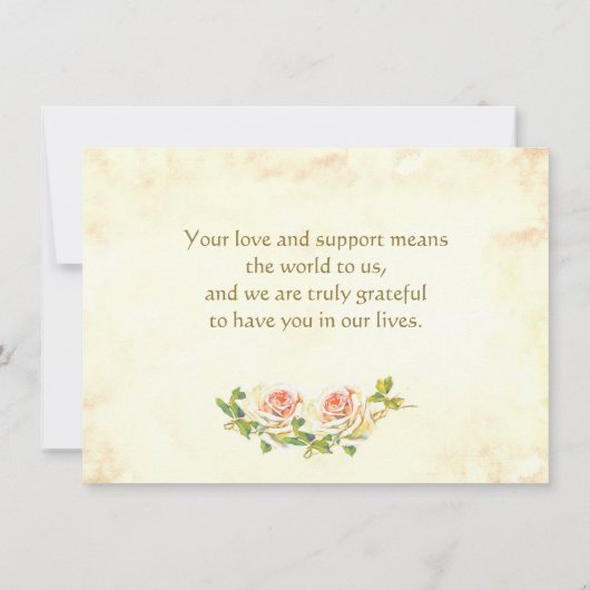 Antiek Roos 6.25 x 4.5 Flat Dank u kaart (Achterkant)