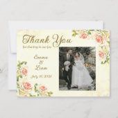 Antiek Roos 6.25 x 4.5 Flat Dank u kaart (Voorkant)