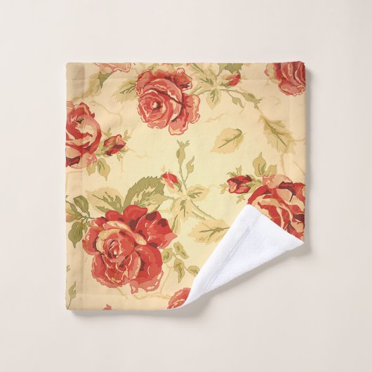 Antiek roos afdrukken bad handdoek (Wasdoekje)