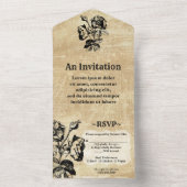  Antiek Roos All In One Uitnodiging (Binnen)