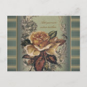 Antiek Roos (blauw) Gepersonaliseerd Briefkaart (Voorkant)