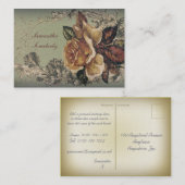 Antiek Roos (blauw) MiniatuurBriefkaart Visitekaartje (Voorkant / Achterkant)