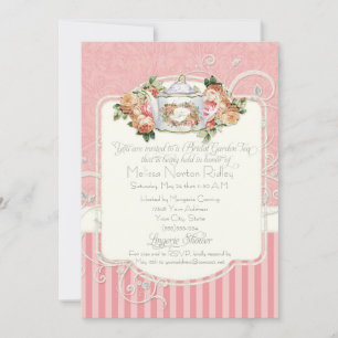 Antiek Roos Bloemen Boeket Lingerie Tea Kaart