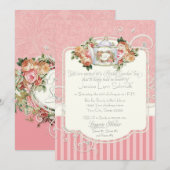  Antiek Roos Bloemen Boeket Lingerie Tea Kaart (Voorkant / Achterkant)