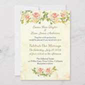 Antiek Roos bruiloft 5 x 7 Uitnodiging I (Voorkant)