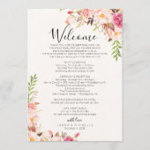 Antiek Roos bruiloft route - gastagenda Programmakaart (Voorkant)