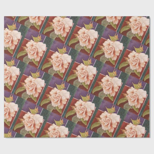 Antiek Roos Cadeaupapier (Vlak)