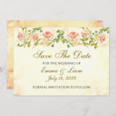 Antiek Roos Collectie - bruiloft Save the date (Voorkant / Achterkant)