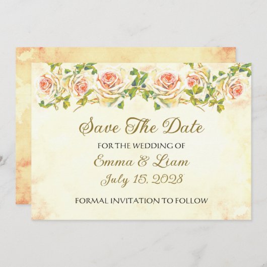 Antiek Roos Collectie - Save the Date Wedding (Voorkant / Achterkant)