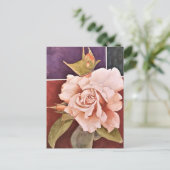 ANTIEK ROOS DANKBAARHEID ANSICHTKAART BRIEFKAART (Staand voorkant)