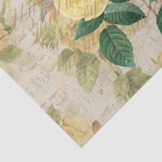 Antiek Roos Decoupage & Tissue Paper Yellow Tissuepapier (Detail)