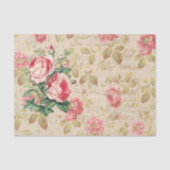 Antiek Roos Decoupage & Tissue Papier Roze & Cream (Voorkant)