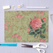 Antiek Roos Decoupage & Tissue Papier Roze & Sage (Craft)