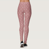 Antiek Roos en witte stippen 2 Leggings (Achterkant)