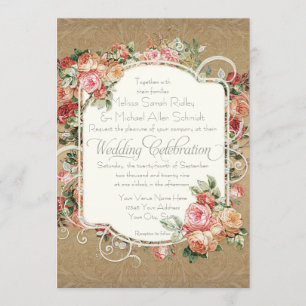  Antiek Roos Floral Bouquet Kaart