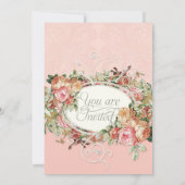 Antiek Roos Floral Bouquet Kaart (Achterkant)