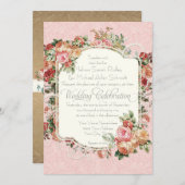  Antiek Roos Floral Bouquet Kaart (Voorkant / Achterkant)