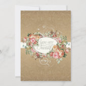 Antiek Roos Floral Bouquet Kaart (Achterkant)