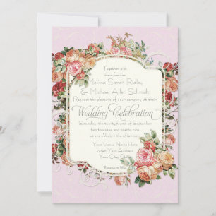 Antiek Roos Floral Bouquet Kaart
