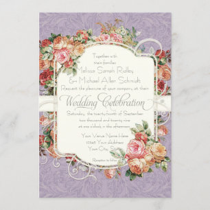 Antiek Roos Floral Bouquet Kaart