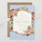  Antiek Roos Floral Bouquet Kaart (Voorkant / Achterkant)