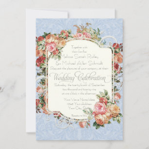 Antiek Roos Floral Bouquet Kaart