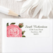 Antiek Roos Formele elegant Feminine Floral Roze Etiket (Insitu)