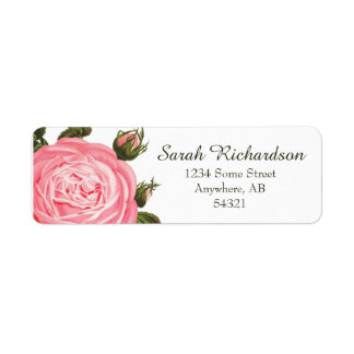 Antiek Roos Formele elegant Feminine Floral Roze Etiket