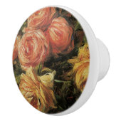  Antiek Roos Geel Floral Impressionist Keramische Knop (Rechts)