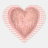 Antiek Roos-gekleurd hart Hart Sticker (Voorkant)