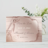 Antiek Roos Gold Nautical Save the Date Kaart (Staand voorkant)