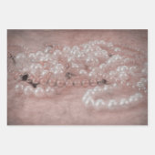  Antiek Roos Gold White Pearls Waterverf Inpakpapier Vel (Voorkant)