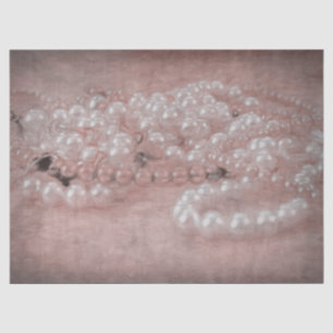 Antiek Roos Gold White Pearls Waterverf Tissuepapier