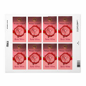 ANTIEK ROOS GRAPE WINE RED WAX SEAL, Roze Etiket (Full Sheet)