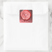ANTIEK ROOS GRAPE WINE RED WAX SEAL, Roze Vierkante Sticker (Tas)
