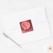 ANTIEK ROOS GRAPE WINE RED WAX SEAL, Roze Vierkante Sticker (Envelop)