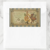 Antiek Roos (groen) Bookplate Rechthoekige Sticker (Tas)