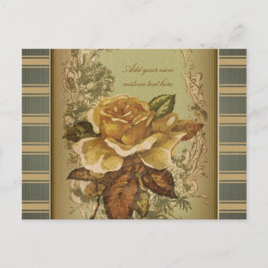 Antiek Roos (groen) Gepersonaliseerd Briefkaart (Voorkant)