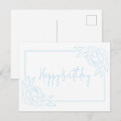 Antiek Roos Happy Birthday Briefkaart (Voorkant / Achterkant)