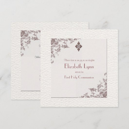 Antiek Roos Hoeken Religieuze Uitnodiging (Voorkant / Achterkant)