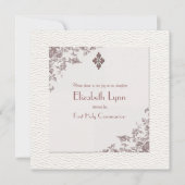 Antiek Roos Hoeken Religieuze Uitnodiging (Voorkant)