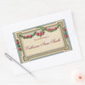 Antiek Roos-ingelijste boekenplaat Rechthoekige Sticker (Envelop)