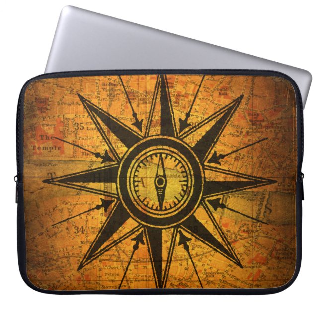 Antiek Roos Laptop Sleeve (Voorkant)
