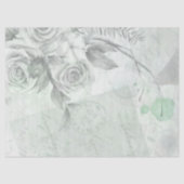 Antiek Roos met grijze mint Tissuepapier (Voorkant)