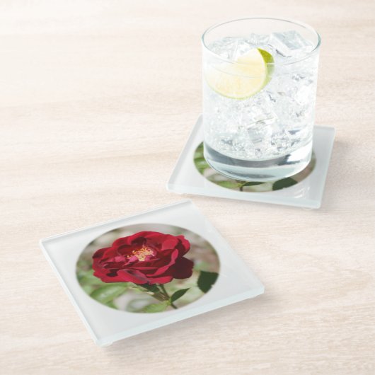 Antiek Roos Onderzetter Glazen Onderzetter (Schuin)