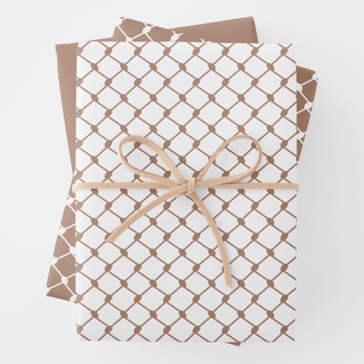 Antiek Roos Palestijns Keffiyeh Patroon Ontwerp Inpakpapier Vel (In situ)