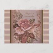 Antiek Roos (roze) Gepersonaliseerd Briefkaart (Voorkant)