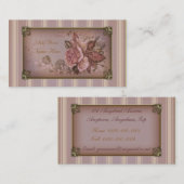 Antiek Roos (roze) Visitekaartje (Voorkant / Achterkant)